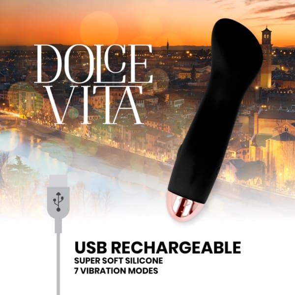 DOLCE VITA - RECHARGEABLE VIBRATOR ONE BLACK 7 SPEED 5